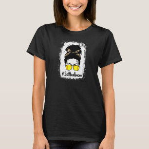 Womens Softball Mamma Life Mors dag Black Afro Me T Shirt