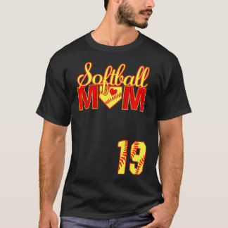 Womens Softball Mamma Mors dag #19 Fastpitch Jer T Shirt