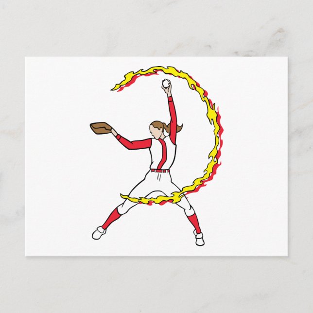 Womens Softball Pitcher Vykort (Framsida)