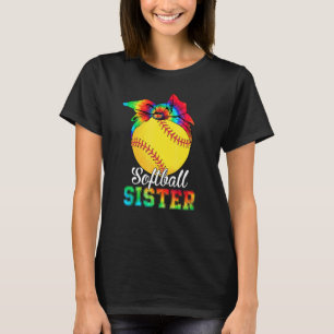 Womens Softball Sister Tie Dye Softball Mor T Shirt