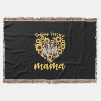 Womens Solros Boston Terrier Mamma Hund älskare Filt