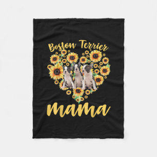 Womens Solros Boston Terrier Mamma Hund älskare Fleecefilt