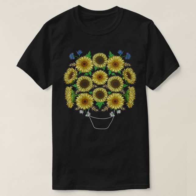 Womens Solros Bouquet Sunblommor Tee Blommigt VI (Design framsida)