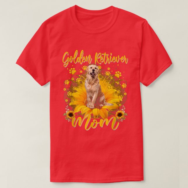 Womens Solros Golden Retriever Mamma Hund älskare  T Shirt (Design framsida)