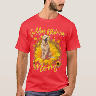 Womens Solros Golden Retriever Mamma Hund älskare T Shirt