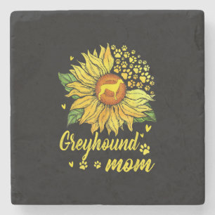 Womens Solros Greyhound Mamma Hund älskare Gift Stenunderlägg