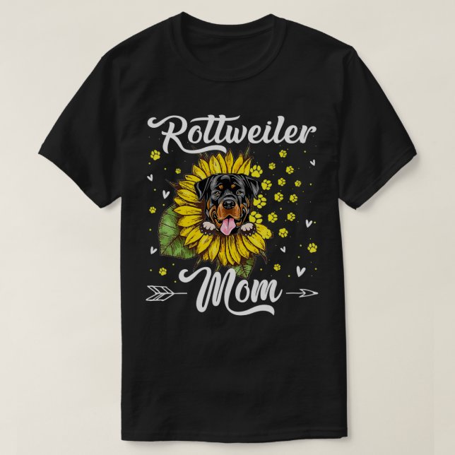 Womens Solros Rottweiler Mamma Hund älskare Gift T Shirt (Design framsida)