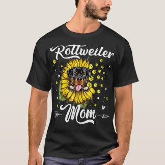 Womens Solros Rottweiler Mamma Hund älskare Gift T Shirt