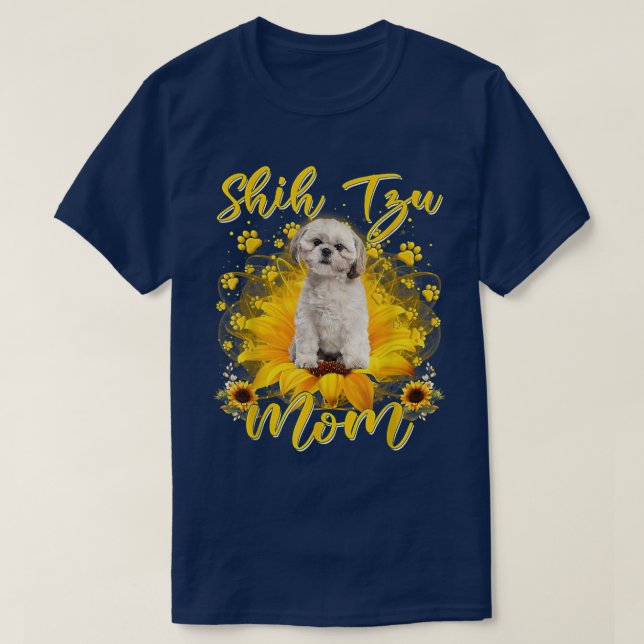 Womens Solros Shih Tzu Mamma Hund älskare Mor D T Shirt (Design framsida)