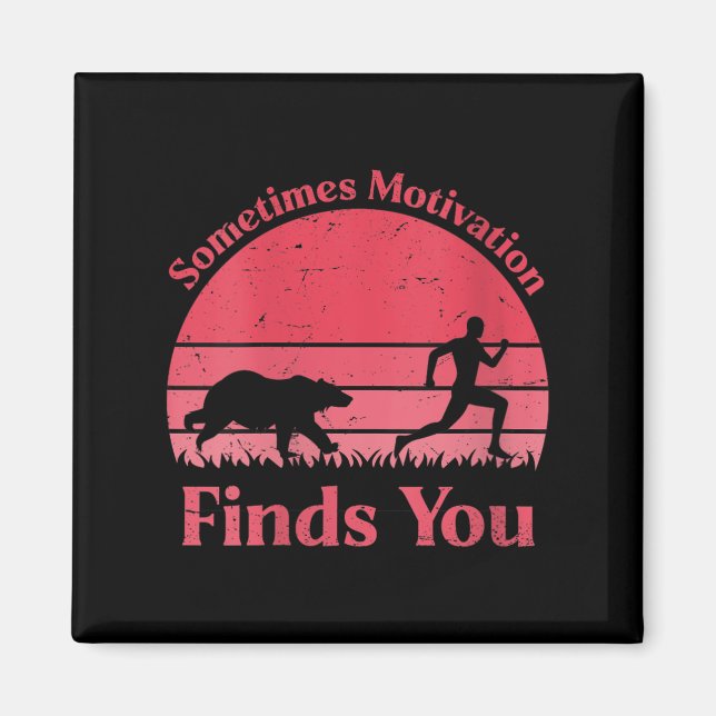 Womens Sometimes Motivation Finds You V-neck  Magnet (Framsidan)