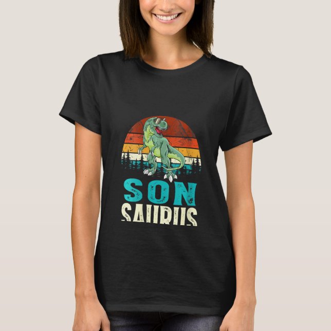 Womens Sonsaurus T Rex Dinosaur Funny Son Saurus F Shirt (Framsida)