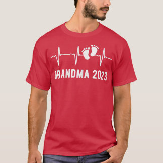 Womens Soon To Be Grandmother 2023 Heartbeat Grand T Shirt