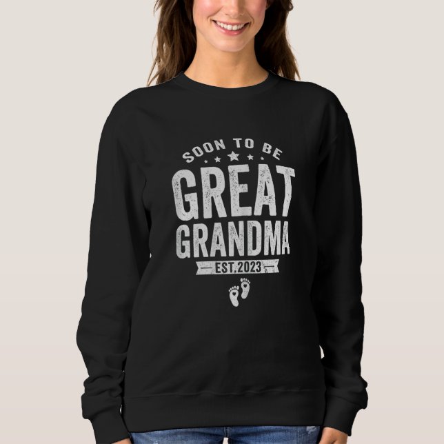Womens Soon to be Great Grandma 2023 Mothers Day F T Shirt (Framsida)