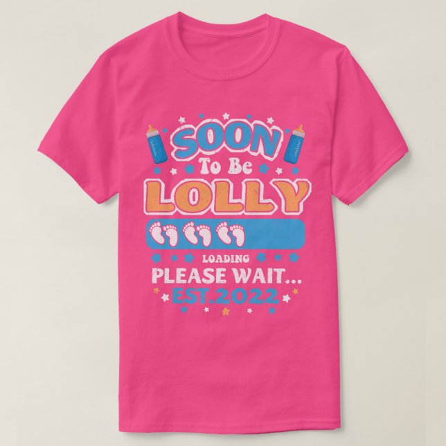 Womens Soon To Be Lolly Grandma Loading EST 2022 F T Shirt (Design framsida)