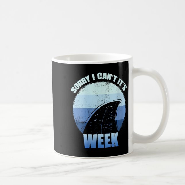 Womens Sorry I Can't It's Week Funny Shark Gift V- Kaffemugg (Höger)