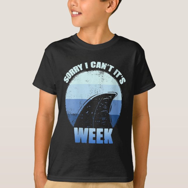 Womens Sorry I Can't It's Week Funny Shark Gift V- T Shirt (Framsida)