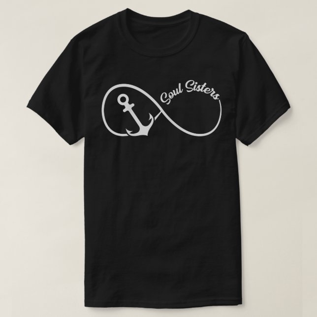 Womens Soul Sisters Anchor Infinity Sign 1 BFF BES T Shirt (Design framsida)