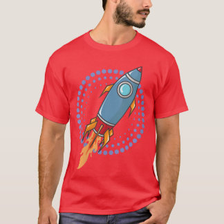 Womens Space Rocket Space Ship Comic Missile VNeck T Shirt