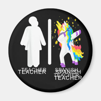 Womens Spanish Teacher Unicorn Dabbing funny spani Magnet