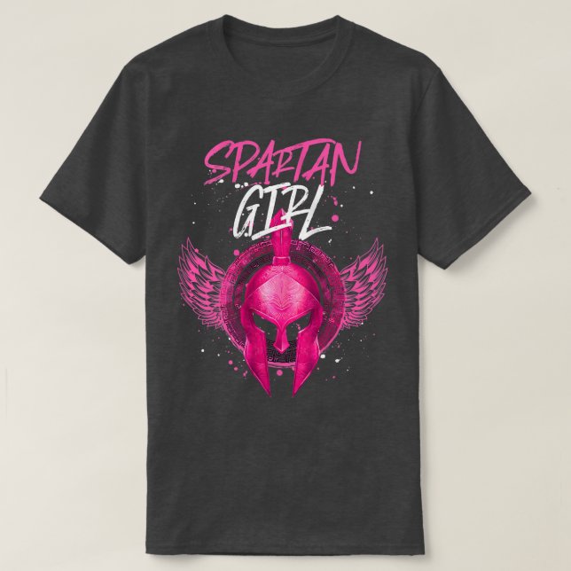 Womens Spartan Girl Helmet Sparta Woman Workout Gy T Shirt (Design framsida)