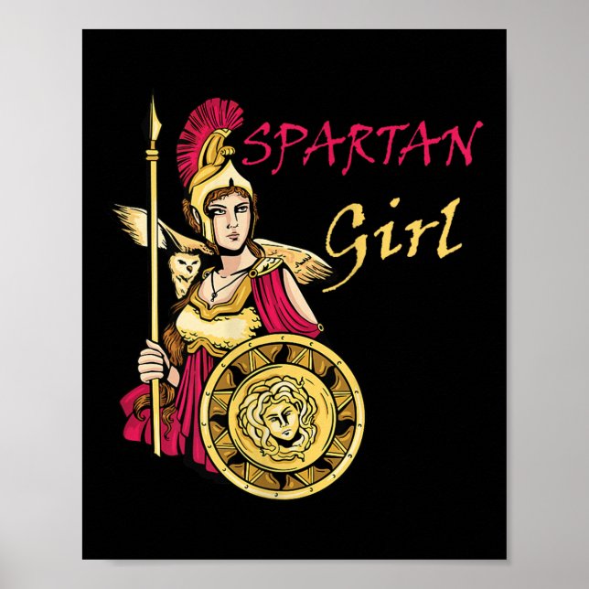 Womens Spartan Girl Leonidas Sparta Warrior Gladia Poster (Framsidan)