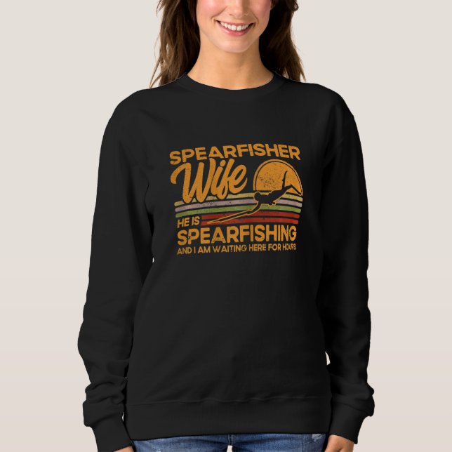 Womens Spearfisher Vintage Apnoe Diver Freediving T Shirt (Framsida)