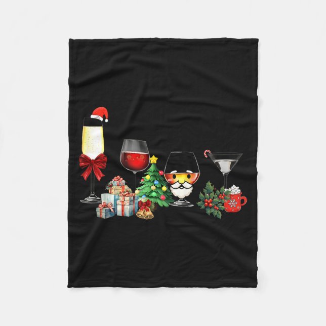 Womens Spellbind Wine Gl Of Santa Claus Gift Chris Fleecefilt (Framsidan)