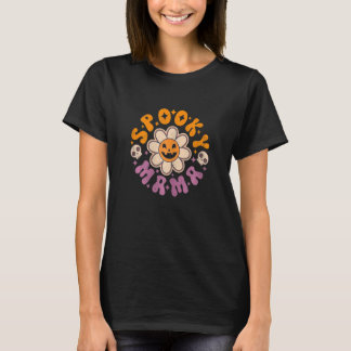 Womens Spooky Mamma Retro Groovy Smile Ansikte Flo T Shirt