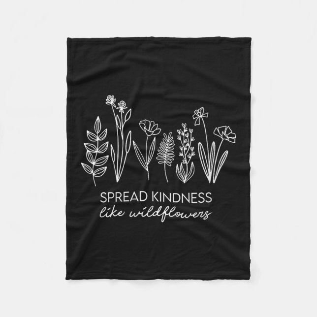 Womens Spread Kindness Like Wildflowers Insrationa Fleecefilt (Framsidan)
