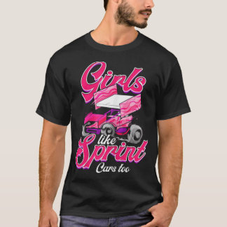 Womens Sprint Car Tävla Girl Motorsport Dirt Tra T Shirt