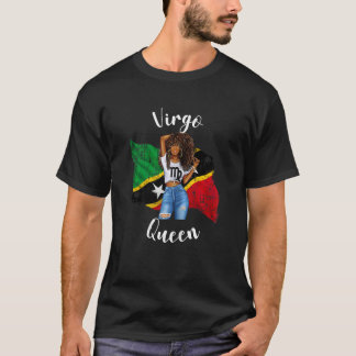 Womens St Kitts Queen Våg Birthday Zodiac Astrol T Shirt