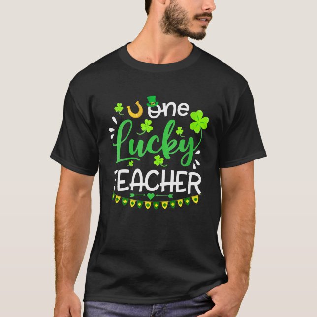 Womens St patricks day Prek Kindergarten One Lucky T Shirt (Framsida)