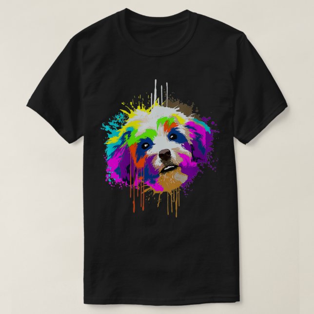 Womens Stänk Art Havanese Hundägare Gift Idea Hund T Shirt (Design framsida)