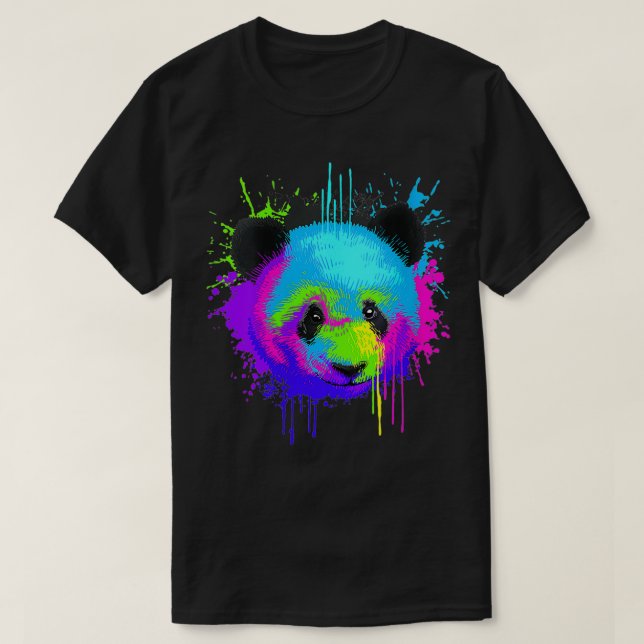 Womens Stänk Art Panda Gift Animal Panda Bear Lov T Shirt (Design framsida)