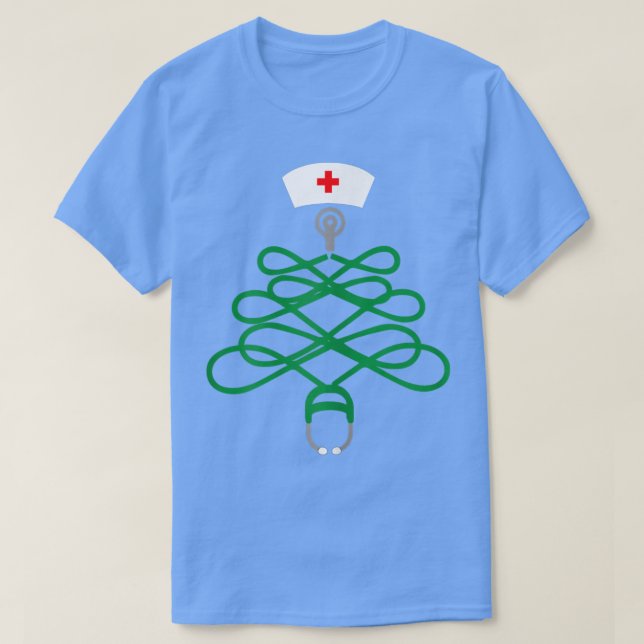 Womens Stethoscope Julgran Nurse-jul T Shirt (Design framsida)