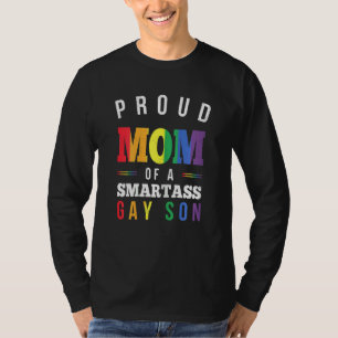 Womens stolt Mamma över en Smartass Gay Son Lgbt A T Shirt