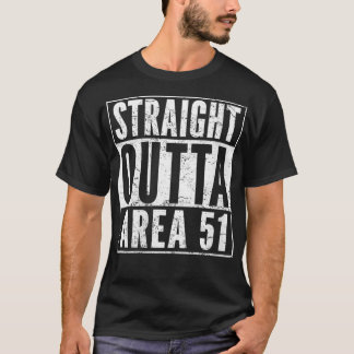 Womens Straight Outta Area 51  Funny UFO Alien Gif T Shirt
