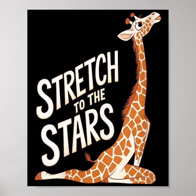 Womens Stretch Toward The Galaxy Sitive Yoga Giraf Poster (Framsidan)
