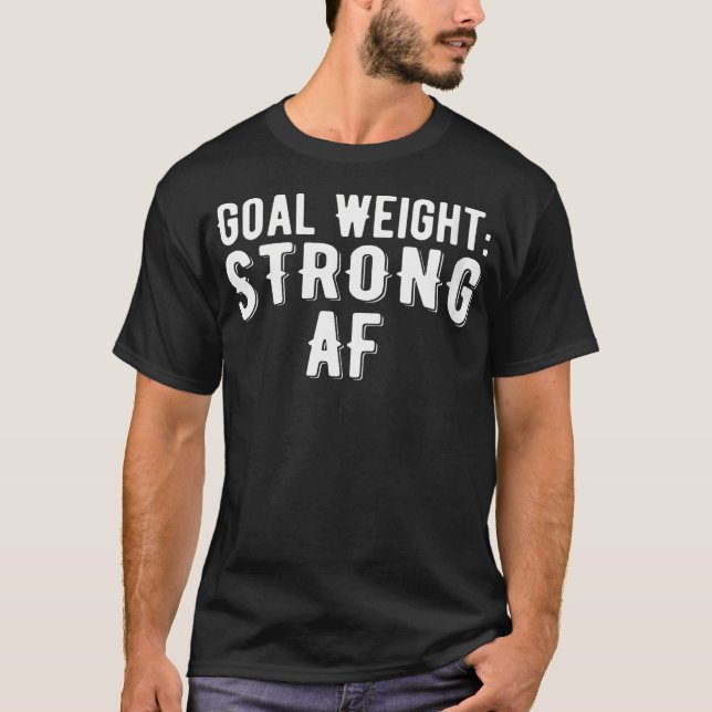 Womens Strong Af Weight Liiting Fitness Gym Workou T Shirt (Framsida)