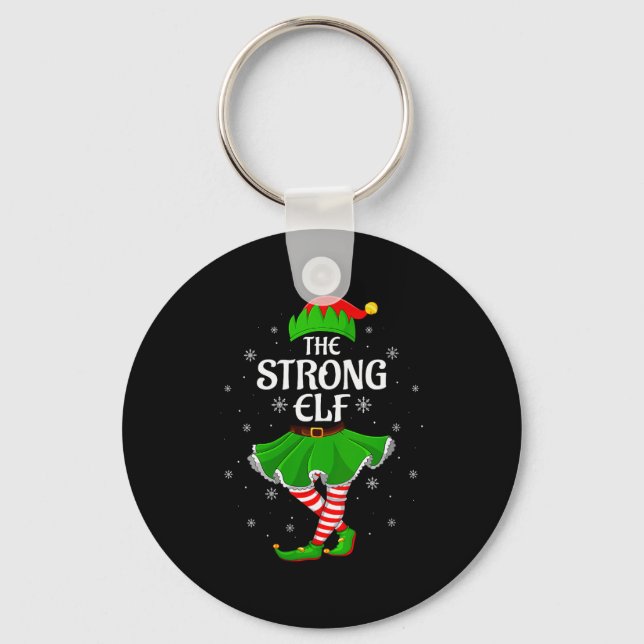 Womens Strong Elf Christmas Family Girls Women Elf Nyckelring (Framsida)