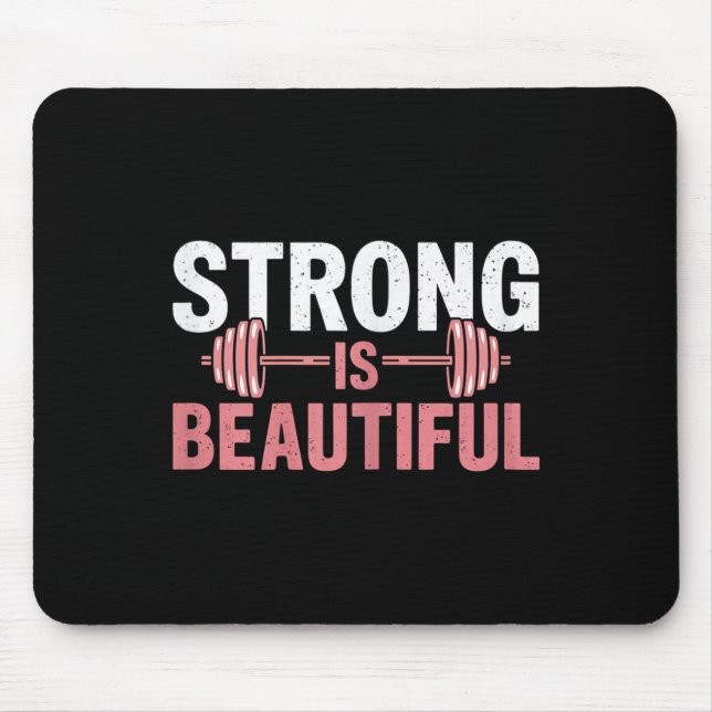 Womens Strong Is Beautiful Gym Fitness Motivationa Musmatta (Framsidan)