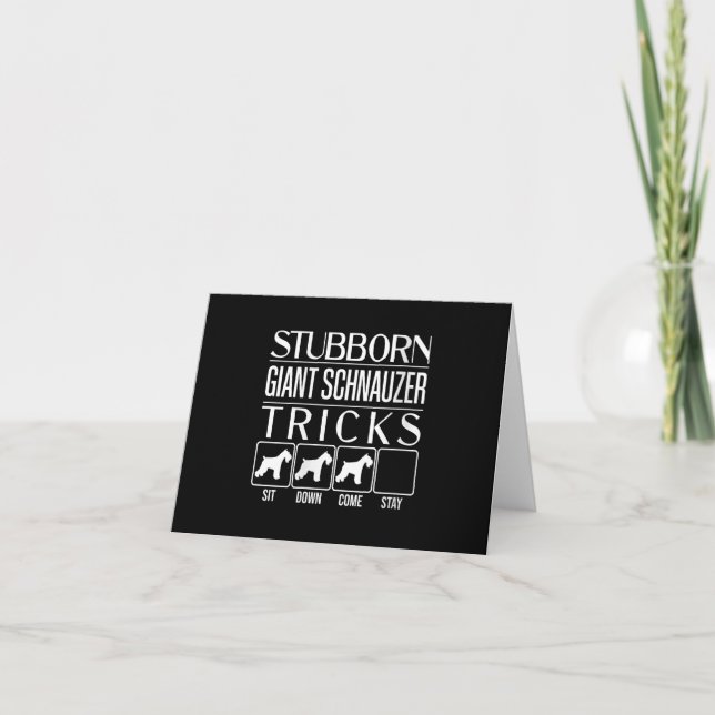 Womens Stubborn Giant Schnauzer Tricks, Funny Tack Kort (Framsida)