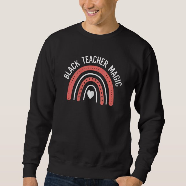 Womens Student Black Teacher Magic African America Lång Ärmad Tröja (Framsida)