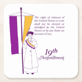 Women's Suffrage Underlägg Papper Kvadrat