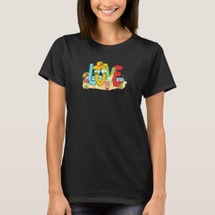 Womens Summer Kärlek Lalalife Lala Kärlek Beach Va T Shirt