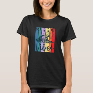Womens Summer Vibes Retro Vintage Sunset Ocean Wav T Shirt