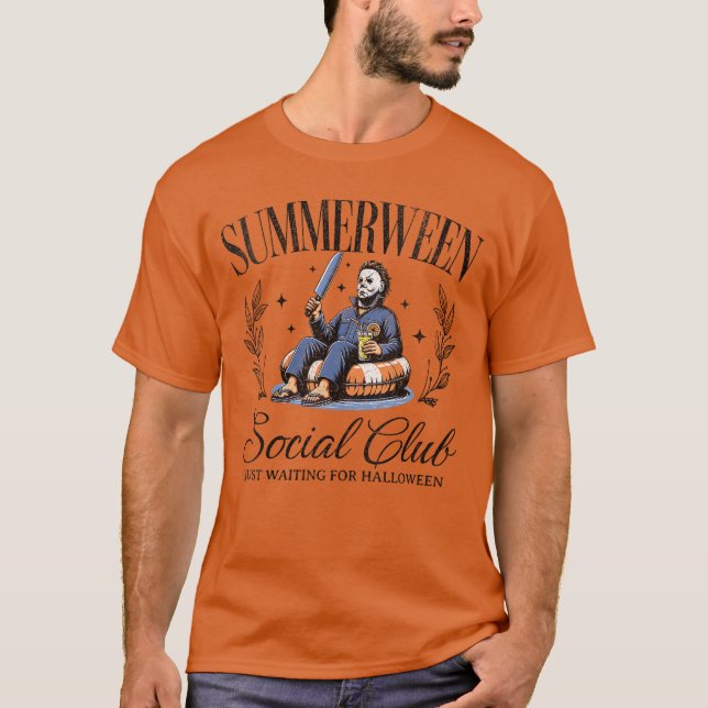 Womens Summerween Social Club Halloween in Summer  T Shirt (Framsida)