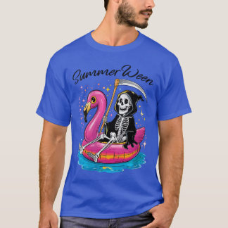 Womens Summerween Vibes Skeleton Summer Vacation f T Shirt