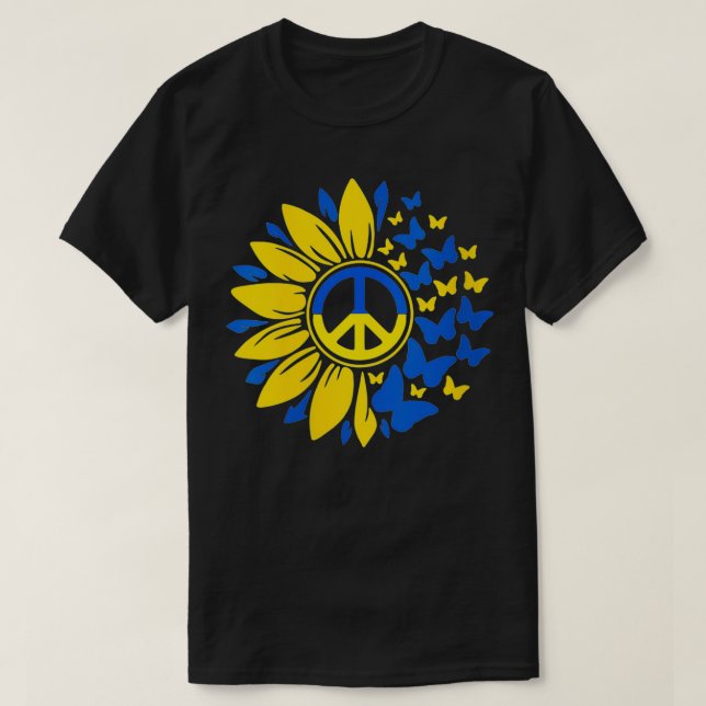 Womens Sunblomma Ukraina Ukrainas Flagga Ukraina F T Shirt (Design framsida)
