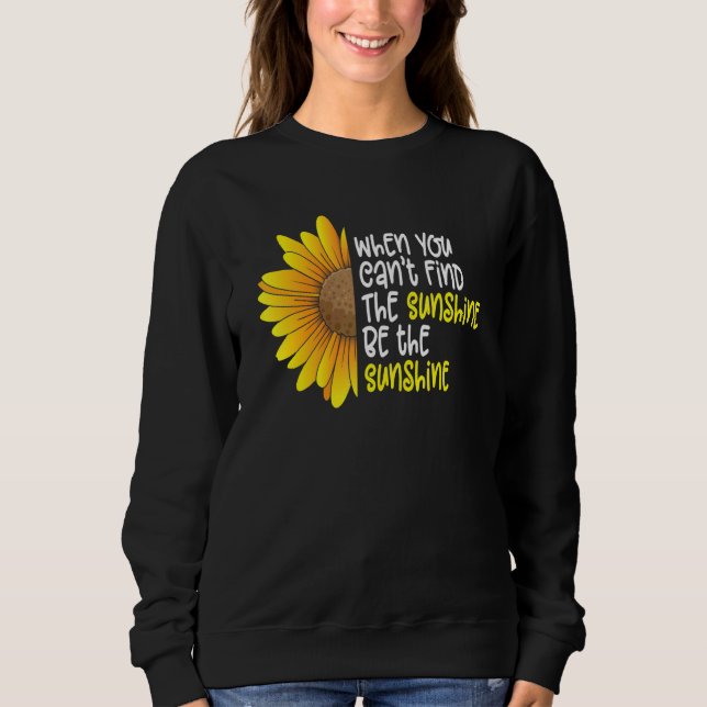 Women's Sunflower Graphic Be The Sunshine Positivi T Shirt (Framsida)
